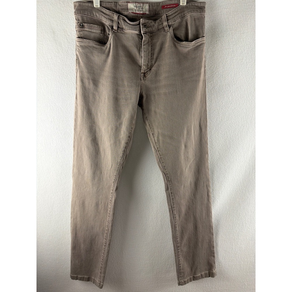 TELERIA ZED Indigozed Mens 36 Slim Fit Jeans Taupe Brown Selvedge Made in‎ Italy